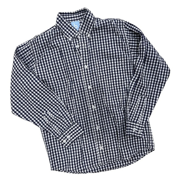 Bella Bliss Navy Soft Check Button Down Collared Shirt - Picture 1 of 7
